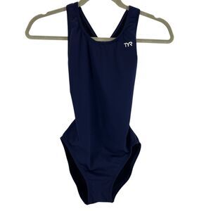 TYR Women's One-Piece Swimsuit Blue Size 32, US 8 Med Maxfit Chlorine Resistant